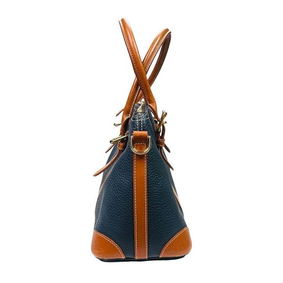 Dooney & Bourke Navy Blue Pebbled Leather Satchel - 14.5” x 8.5” x 5.25” - Picture 2 of 11